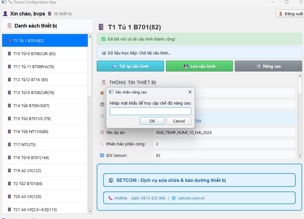 Cấu hình phần mềm cảnh báo nhiệt độ