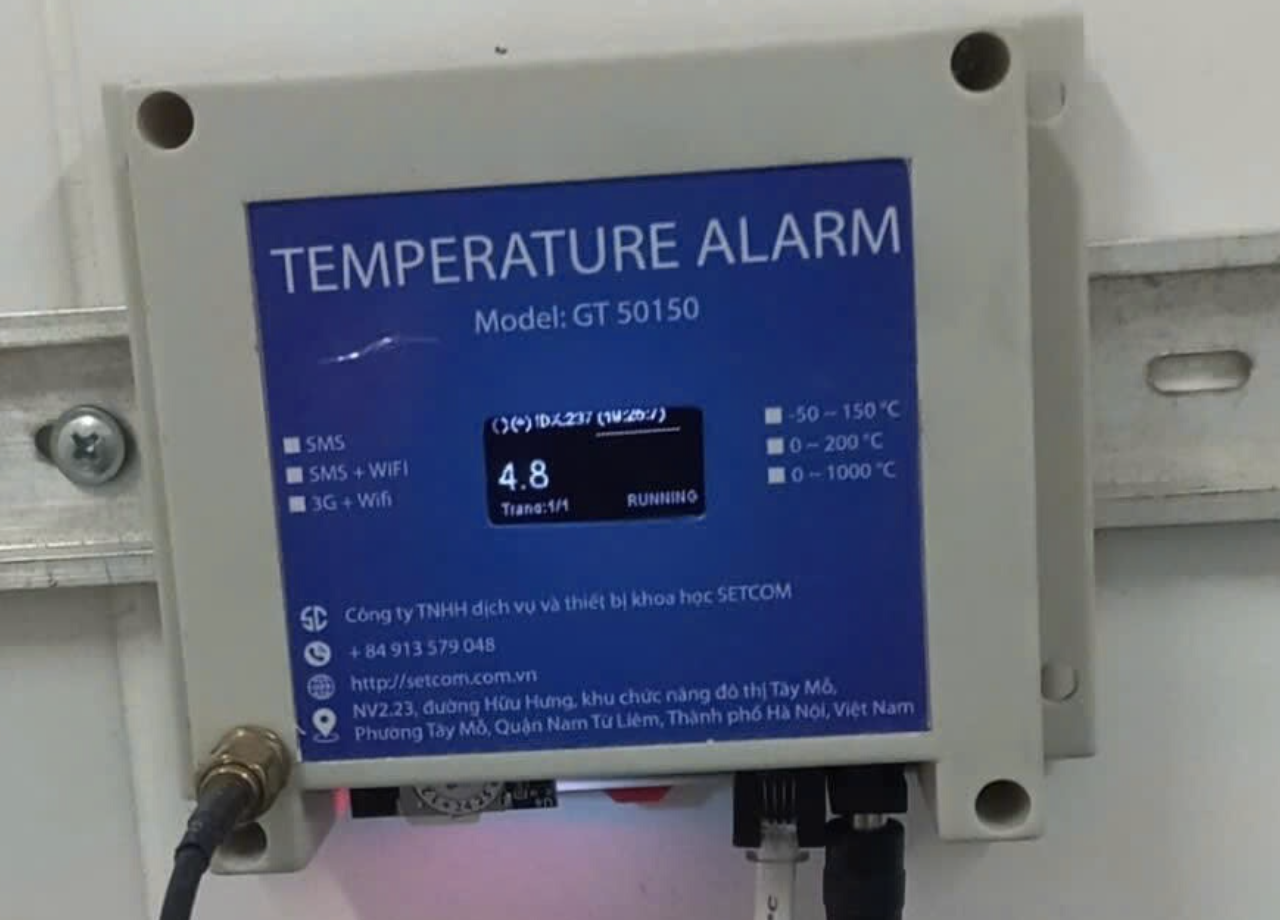 Thiết bị Temperature SMS Alarm thực tế