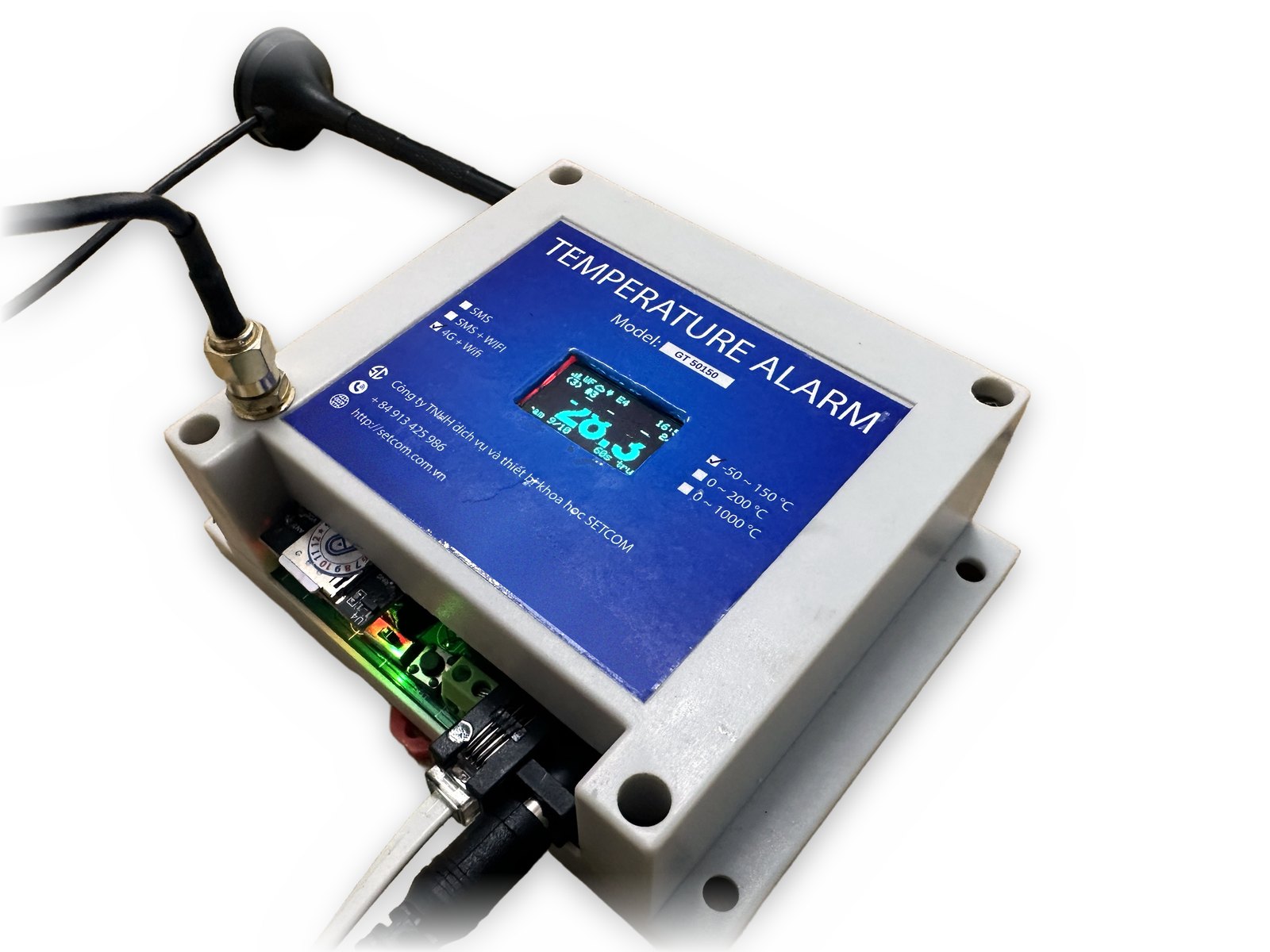 Các cổng kết nối của Temperature SMS Alarm