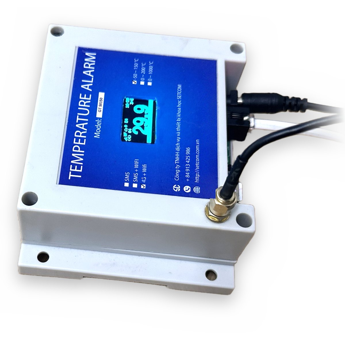 Temperature SMS Alarm nhìn nghiêng